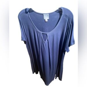 Sunday Blue Short Sleeve Scope‎ Neck